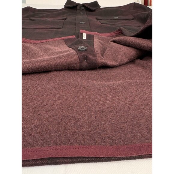 Bylt Premium Basics Coastal Overshirt Men’s L Plaid Plum Long Sleeve Heavy - Picture 5 of 14